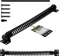 KOTARBAU® samozamykacz do furtki ogrodowej 28 cm samozamykacz do furtki ogrodowej stal malowana proszkowo czarny sprezyna do furtki sprezyna samozamykacz do furtki sprezyna samozamykacz zewnetrzny