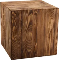 Dekosäule aus Holz 30x30x30 cm – Rustikale Holzsäule als Bodenwindlicht Ständer oder Blumensäule – Baumstamm Deko für Wohnzimmer – Stabil & Langlebig