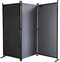 Paravent 3 Teilig 170 x 165 cm Stoff Raumteiler Trennwand Balkon Sichtschutz Stellwand Faltbar Grau