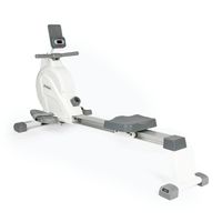 TREXO Rudergerät mit magnetischem Widerstandssystem 1-16 gewichtete Schwungscheibe 3,5 kg Display Stabile Konstruktion Ergometer Rudertrainer Weiß RM100