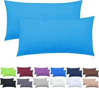 2er Set Kissenbezüge Kissenhüllen 100% Baumwolle 40x60 cm Türkis