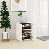 vidaXL Skriňa na topánky biela 60x35x70 cm Drevo Materiál