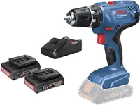 Bosch GSR 18V-21 06019H1008, akumulatorowa wiertarko-wkrętarka, 2 akumulatory 2Ah, ładowarka, skrzynka L-BOXX, czarny/niebieski