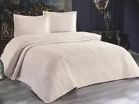 L'Essentiel Linge de Maison, Sena - Cappucino, Doppelbett-Tagesdecken-Set, Cappuccino, 100% BAUMWOLLE, 230 x 250 cm