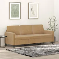 Design 3-Sitzer-Sofa Braun 180 cm Samt, Schlafsofas 2024 Neu