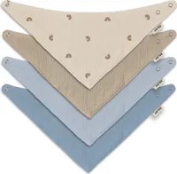 Musselin Halstücher Set 4 Stück Größe M Dreieckstücher Spucktücher Baumwolle Lätzchen Baby und Kleinkind