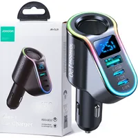 Szybka ładowarka samochodowa Joyroom 4w1 USB-A QC3.0 / 2xUSB-C PD 150W czarna (JR-CL21)