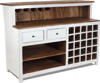 BARSCHRANK "PUREWOOD" | 150x110x55cm (BxHxT), Hausbar, Verkaufstresen | Farbe: 06 weiß-landhaus