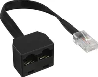 Rozdzielacz InLine® ISDN, 1x RJ45 ST / 2x RJ45 BU, (8P8C) bez rezystorów terminujących, 0,15 m