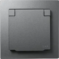 Schutzkontakt-Steckdose McPower ''Flair'', 250V~/16A, UP, IP44, anthrazit