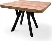 Quadratischer Tisch zaowal 100x100 ausziehbar auf 200 cm Schwarz + Eiche Craft Gold