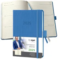 SIGEL C2569 Týdenní kalendář Conceptum 2025 - cca A6 - modrý - pevná vazba - 2 strany = 1 týden - 176 str. - Certifikát PEFC