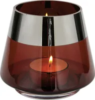 Fink Teelichthalter Jona braun Glas Höhe 13 cm