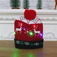 Topchances LED leuchten Hut Mütze Weihnachtsmützen, LED Dicker Xmas Weihnachten Hut Erwachsene Strickmütze Weihnachten Beanie Mütze für Männer Frauen Jungen Mädchen Wintermütze