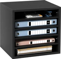 VEVOR Zásobník na dopisy Zásobník na dokumenty 355x305x330mm Úložné přihrádky Organizér Černá barva