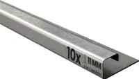 10x Quadrat-Profil Edelstahlschiene Fliesenprofil Fliesenschiene L250cm 11mm gebürstet