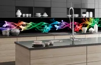 Küchenrückwand Folie selbstklebend SCHWARZER RAUCH 350 x 60 cm - Klebefolie - Dekofolie - Spritzschutz für Küche -