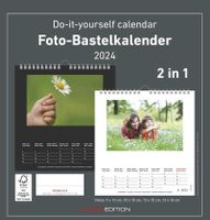 Foto-Bastelkalender 2024 - 2 in 1: schwarz und weiss - Do it yourself calendar 21x22 cm - datiert - Foto-Kalender - Alpha Edition