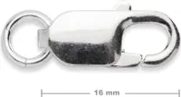 Stříbrná karabinka 16mm č.541 - 1 ks