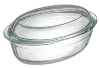 Sareva Auflaufform mit Deckel - Hitzebeständiges Glas - Oval - 28 x 19 cm / 4 Liter