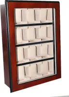 Uhrenvitrine Wandvitrine für 12 Uhren braun Uhrenbox Schaukasten
