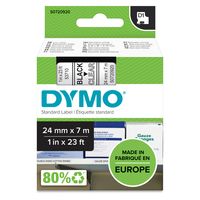 DYMO Original D1-Etikettenband | schwarz auf transparent | 24 mm x 7 m | selbstklebendes Schriftband | für LabelManager-Beschriftungsgerät