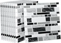 JOIEYOU Fliesenaufkleber 30x30cm 3D Klebefliesen Küchenrückwand Selbstklebende Vinyl Fliesen Wasserdicht Spritzschutz Wandfliesen Fliesenfolie für Küche Bad Deko, 10 Stück Typ O