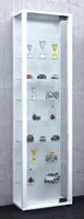 VCM Glasvitrine stehend | Vitrine Glas mit ESG-Sicherheitsglas | Maße ca. H. 115 x B. 33 x T. 18 cm | Standvitrine Glas | Modern und platzsparend | Glas Vitrinenschrank – Edana Maxi