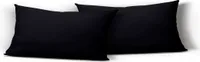 2er Pack Kissenbezug Kissenhülle 40x80 cm schwarz Uni Jersey Baumwolle Set