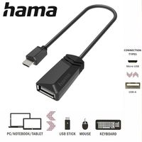 Hama USB OTG Adapter, Micro USB Stecker – USB A Buchse Adapter zum Anschluss von Micro USB Geräten Micro USB OTG Adapter