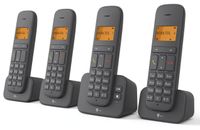 Telekom DECT CA37 Quattro, vier Festznetztelefone, dunkelgrau