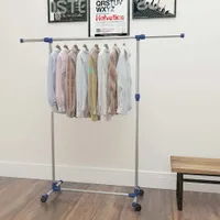 vidaXL Nastavitelný věšák na kabáty z nerezové oceli 165x44x150 cm stříbrný