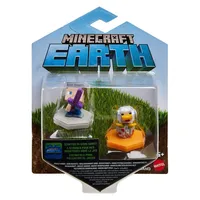 Mattel GKT42 - Minecraft - Earth - Mini-Figuren, 5 cm, 2er Pack, angreifender Steve + Eier legendes Huhn