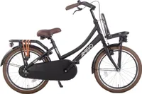 AMIGO Transport Fahrräder Kinder Sturdy 20 Zoll 32 cm Mädchen Rücktrittbremse Mattschwarz