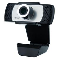 Cadorabo Webcam 1080P in Schwarz Mit Mikrofon USB 2.0 Webkamera mit drehbarem Clip