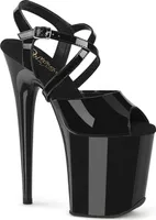 FLAMINGO-824 Damen Sandale von Pleaser, Schwarz Glanz , EU 40, US 10
