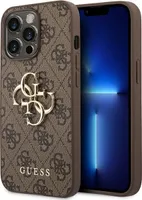 Guess GUHCP14X4GMGBR Apple iPhone 14 Pro Max hnědé pevné pouzdro 4G Big Metal Logo