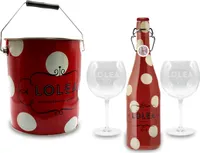 Lolea Set - Kühler mit Henkel + 2 Ballongläser + Lolea Sangria N°1 ROT 0,75L (7% Vol) Rotwein Sangria Cabernet Sauvignon, Tempranillo Trauben- [Enthält Sulfite]