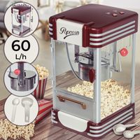 Jago® Popcornmaschine Retro - 60L/h, 200g/10min, Edelstahl Topf, für salziges Popcorn - 50er Jahre Look, Profi Popcorn Maker, Zubereiter, Automat