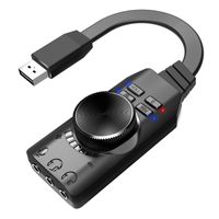 GS3 USB 2.0 Externe Soundkarte Virtueller 7.1-Kanal-Soundkartenadapter Plug and Play mit Kopfhörer Mikrofonbuchsen