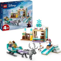 LEGO ǀ Disney Frozen Annas Schlittenabenteuer, Bauspielzeug und Fantasy Spielset, Schokoladenstand mit Anna, Kristoff, Olaf und Sven Mini Puppen, Prinzessin Spielzeug für Mädchen ab 4 Jahren 43256