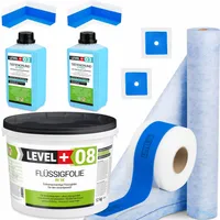 Hydroizolačná súprava Tekutá fólia 12 kg Tesniaca páska 10mb Rohož 2mb Podkladový náter 2l Kúpeľňový sprchovací kút - LEVEL+ SET330