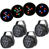 Sada pódiových reflektorov, 15W LED RGB, ovládanie DMX, synchronizácia s hudbou,