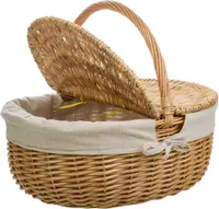 WANDERLUST DECO Gefütterter brauner Weidenkorb 48x37x17/40h cm