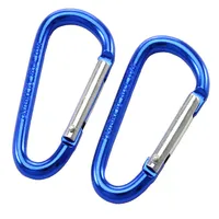 10 Alu- Karabinerhaken 50 x 5mm Blau Schlüsselanhänger