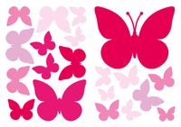 dekodino® Wandtattoo Schmetterlinge in pinken Farben 20 Stück Wandsticker Set