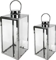 2er Edelstahl-Laterne Stalllaterne Gartenlaterne Windlicht  30/40cm