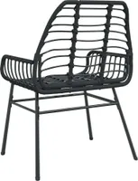 vidaXL Záhradné stoličky 2 ks Black Poly Rattan