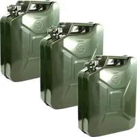 3x Kraftstoffkanister Dieselkanister 20 Liter Metallkanister Olivgrün mit Ausgießer