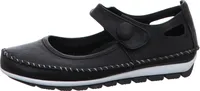 Gemini 003121-01 Damen Ballerina Slipper Mokassin Leder, Größe:38 EU, Farbe:Schwarz